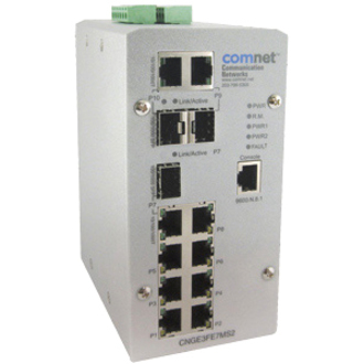 ComNet CNGE3FE7MS2 Ethernet Switch - 7 Ports - Manageable - Fast Ethernet, Gigabit Ethernet - 10/100Base-TX, 10/100/1000Base-T - 2 Layer Supported - 3 SFP Slots - Twisted Pair, Optical Fiber - Rail-mountable, Wall Mountable - Lifetime Limited Warranty