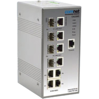 ComNet 8-Port Managed Gigabit Switch - 8 Ports - Manageable - Gigabit Ethernet - 10/100/1000Base-T - 2 Layer Supported - 4 SFP Slots - Twisted Pair - Rail-mountable, Wall Mountable - Lifetime Limited Warranty