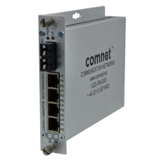 ComNet 10/100 4TX+1FX Ethernet Self-managed Switch with Power over Ethernet (PoE+) - 5 Ports - Manageable - Fast Ethernet - 10/100Base-TX, 10/100Base-FX - 2 Layer Supported - Twisted Pair, Optical Fiber - Wall Mountable, Rack-mountable, Rail-mountable, Desktop - Lifetime Limited Warranty
