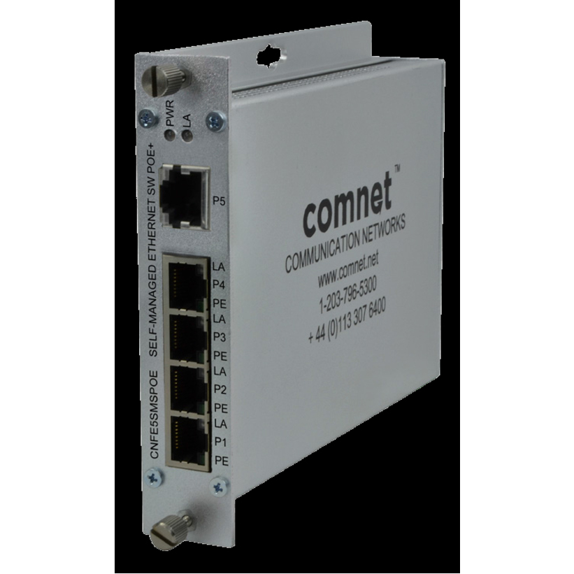 ComNet 10/100TX 5TX Ethernet Self-Managed Switch - 5 Ports - 10/100Base-TX - 2 Layer Supported - Wall Mountable, Rack-mountable, Rail-mountable - Lifetime Limited Warranty