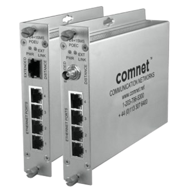 ComNet CopperLine CLFE4+1SMSPOEC Ethernet Switch - 5 Ports - Manageable - Fast Ethernet - 10/100Base-T, 100Base-X - 2 Layer Supported - Twisted Pair, Coaxial - Rack-mountable, Desktop, Rail-mountable, Wall Mountable - Lifetime Limited Warranty