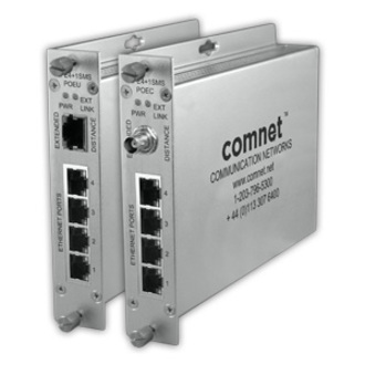ComNet 10/100 4TX+1EX Ethernet Self-managed Switch with Power over Ethernet (PoE+) - 4 Ports - Manageable - Fast Ethernet, Gigabit Ethernet - 10/100Base-TX, 1000Base-X - 2 Layer Supported - Twisted Pair, Optical Fiber - Rail-mountable, Rack-mountable, Standalone - Lifetime Limited Warranty