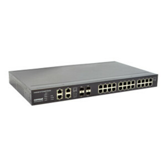 ComNet Layer 2 Industrially Hardened Managed Ethernet Switch - 28 Ports - Manageable - Gigabit Ethernet - 10/100/1000Base-T, 1000Base-FX - 2 Layer Supported - Modular - 4 SFP Slots - Twisted Pair, Optical Fiber - 1U - Rack-mountable - Lifetime Limited Warranty