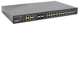 ComNet CNGE28FX4TX24MS2 Ethernet Switch - 28 Ports - Manageable - 2 Layer Supported - Modular - 4 SFP Slots - 12 W Power Consumption - Twisted Pair, Optical Fiber - 1U - Rack-mountable - Lifetime Limited Warranty