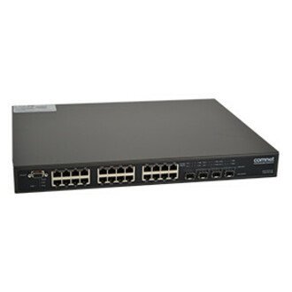 ComNet CNGE26FX2TX24MSPOE1 Ethernet Switch - 24 Ports - Manageable - Gigabit Ethernet - 10/100/1000Base-T, 1000Base-FX - 2 Layer Supported - Modular - 4 SFP Slots - Twisted Pair, Optical Fiber - 1U - Rack-mountable - Lifetime Limited Warranty