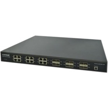 ComNet CNGE24FX12TX12MS Ethernet Switch - 24 Ports - Manageable - 3 Layer Supported - Modular - 12 SFP Slots - Twisted Pair, Optical Fiber - 1U - Rack-mountable, Desktop - Lifetime Limited Warranty