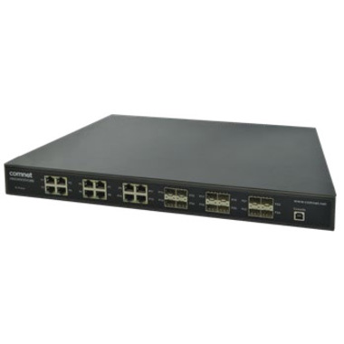 ComNet CNGE24FX12TX12MS Ethernet Switch - 24 Ports - Manageable - 3 Layer Supported - Modular - 12 SFP Slots - Twisted Pair, Optical Fiber - 1U - Rack-mountable, Desktop - Lifetime Limited Warranty