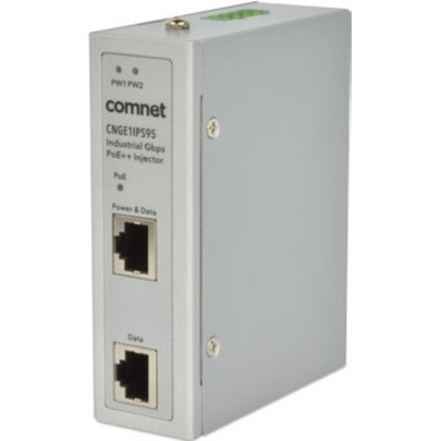 ComNet CNGE1IPS95 PoE Injector - 50 V DC, 57 V DC Input - 57 V DC Output - 1 x 10/100/1000TX Input Port(s) - 1 x 10/100/1000TX Output Port(s) - 95 W