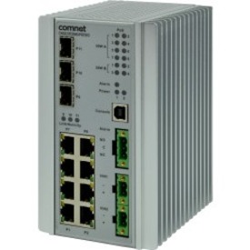 ComNet CNGE3FE8MS Ethernet Switch - 11 Ports - Manageable - 3 Layer Supported - Modular - 3 SFP Slots - Optical Fiber, Twisted Pair - DIN Rail Mountable, Wall Mountable - Lifetime Limited Warranty