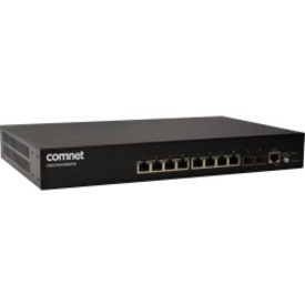 ComNet Commercial Grade 10 Port Gigabit Managed Ethernet Switch with 30 W PoE+ - 8 Ports - Manageable - 2 Layer Supported - Modular - 2 SFP Slots - Twisted Pair, Optical Fiber - Desktop, Rack-mountable