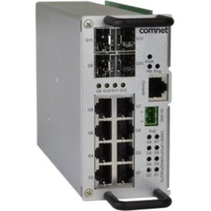 ComNet Ethernet Switch - 8 Ports - Manageable - 2 Layer Supported - Modular - 4 SFP Slots - 260 W Power Consumption - 240 W PoE Budget - Twisted Pair - PoE Ports - Standalone - Lifetime Limited Warranty