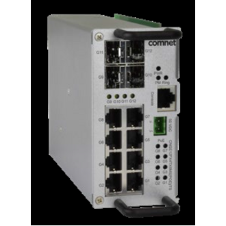 ComNet Ethernet Switch - 8 Ports - Manageable - 2 Layer Supported - Modular - 4 SFP Slots - 260 W Power Consumption - 240 W PoE Budget - Twisted Pair - PoE Ports - Standalone - Lifetime Limited Warranty