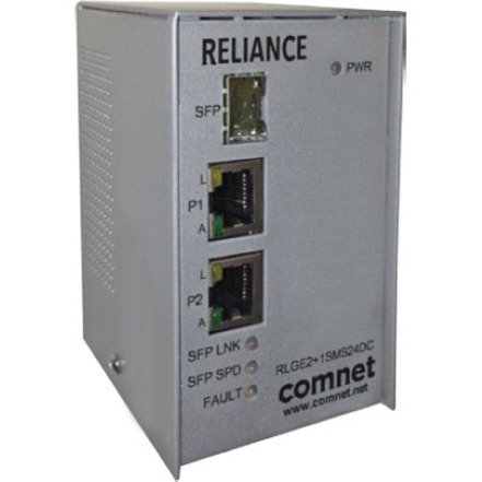 ComNet Electrical Substation-Rated 10/100/1000 Mbps 3-Port Self-managed Ethernet Switch - 3 Ports - Manageable - 2 Layer Supported - Modular - 1 SFP Slots - Twisted Pair, Optical Fiber - DIN Rail Mountable, Panel-mountable, Wall Mountable - Lifetime Limited Warranty