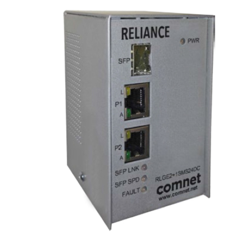ComNet Electrical Substation-Rated 10/100/1000 Mbps 3-Port Self-managed Ethernet Switch - 3 Ports - Manageable - 2 Layer Supported - Modular - 1 SFP Slots - Twisted Pair, Optical Fiber - DIN Rail Mountable, Panel-mountable, Wall Mountable - Lifetime Limited Warranty