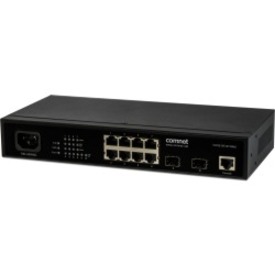 ComNet Commercial Grade 10 Port Gigabit Managed Ethernet Switch - 8 Ports - Manageable - Gigabit Ethernet - 10/100/1000Base-TX, 1000Base-FX - 2 Layer Supported - Modular - 2 SFP Slots - Twisted Pair, Optical Fiber - Desktop - 5 Year Limited Warranty