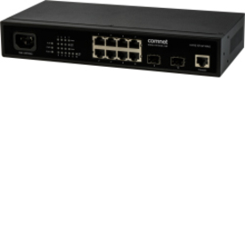 ComNet Commercial Grade 10 Port Gigabit Managed Ethernet Switch - 8 Ports - Manageable - Gigabit Ethernet - 10/100/1000Base-TX, 1000Base-FX - 2 Layer Supported - Modular - 2 SFP Slots - Twisted Pair, Optical Fiber - Desktop - 5 Year Limited Warranty