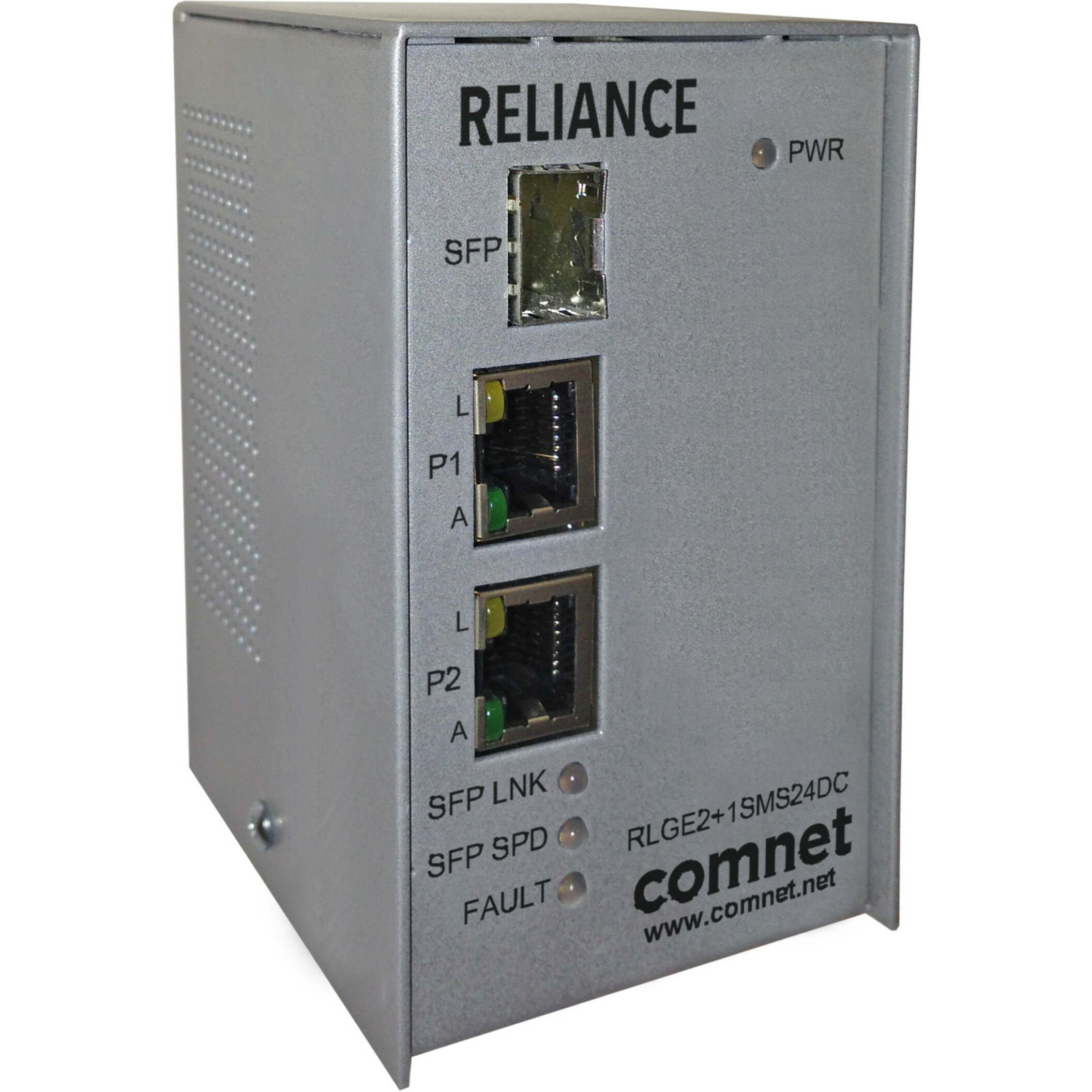 ComNet Electrical Substation-Rated 10/100/1000 Mbps 3-Port Self-managed Ethernet Switch - 3 Ports - Manageable - 2 Layer Supported - Modular - 1 SFP Slots - Twisted Pair, Optical Fiber - DIN Rail Mountable, Panel-mountable, Standalone - Lifetime Limited Warranty