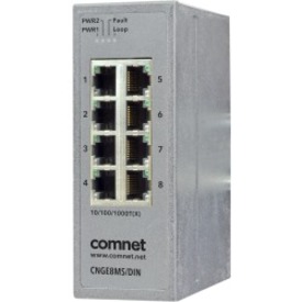 ComNet 8-Port Managed Gigabit Switch - 8 Ports - Manageable - Gigabit Ethernet - 10/100/1000Base-TX - 2 Layer Supported - Twisted Pair - DIN Rail Mountable, Wall Mountable - 5 Year Limited Warranty