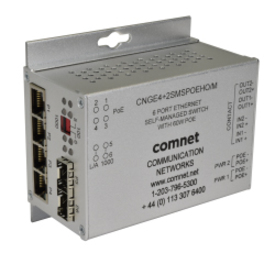 ComNet 10/100/1000 Mbps Intelligent Redundant Ring Gigabit Switch With Optional PoE+ - 4 Ports - Manageable - Gigabit Ethernet - 1000Base-FX - 2 Layer Supported - Modular - 2 SFP Slots - Twisted Pair, Optical Fiber - Wall Mountable, Surface Mount, DIN Rail Mountable - Lifetime Limited Warranty