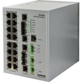 ComNet RLGE20FX4TX16MS Ethernet Switch - 20 Ports - Manageable - 2 Layer Supported - Modular - 4 SFP Slots - Twisted Pair, Optical Fiber - DIN Rail Mountable, Wall Mountable - Lifetime Limited Warranty