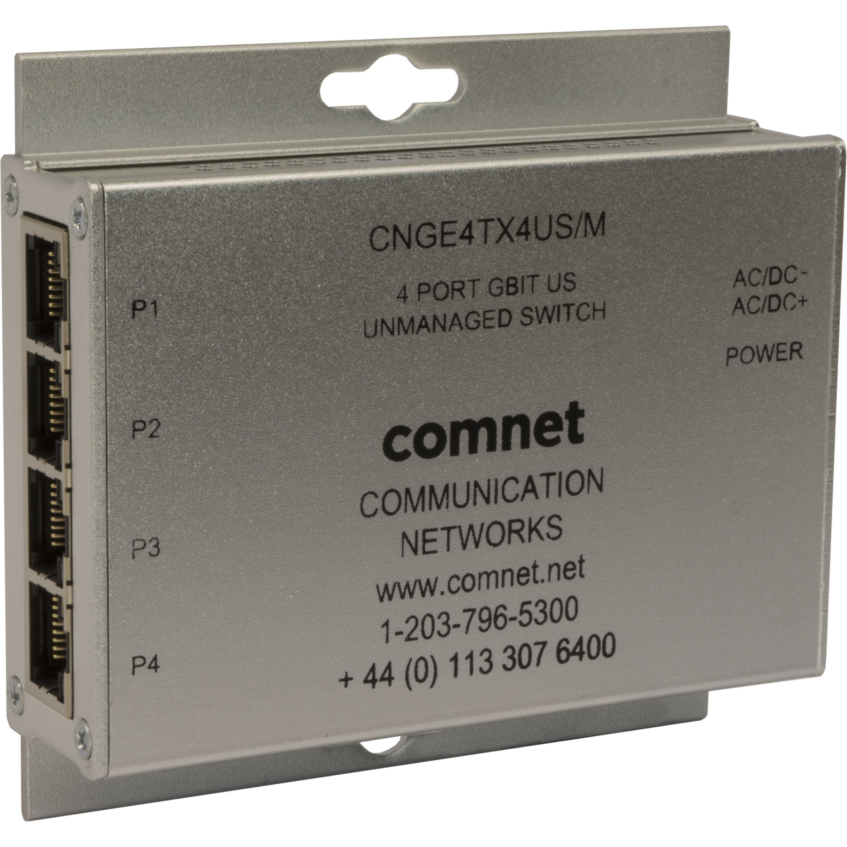 ComNet 10/100/1000 Mbps 4 Port Ethernet Unmanaged Switch - 4 Ports - Gigabit Ethernet - 10/100/1000Base-T - 2 Layer Supported - Twisted Pair - Wall Mountable, Surface Mount, DIN Rail Mountable - Lifetime Limited Warranty