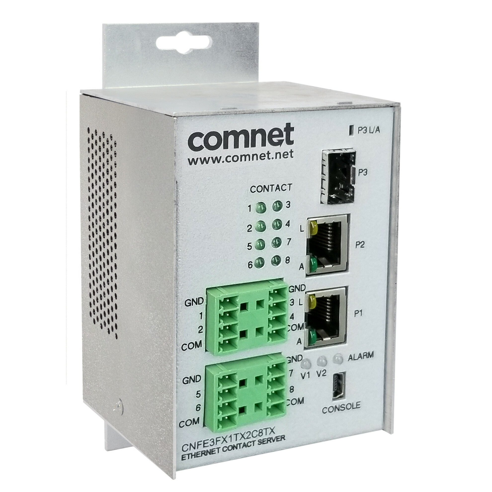 ComNet CNFE3FX1TX2C/M Ethernet Switch - 3 Ports - Manageable - Fast Ethernet - 10/100Base-TX, 100Base-FX - 2 Layer Supported - Modular - 1 SFP Slots - Twisted Pair, Optical Fiber - DIN Rail Mountable, Panel-mountable - Lifetime Limited Warranty