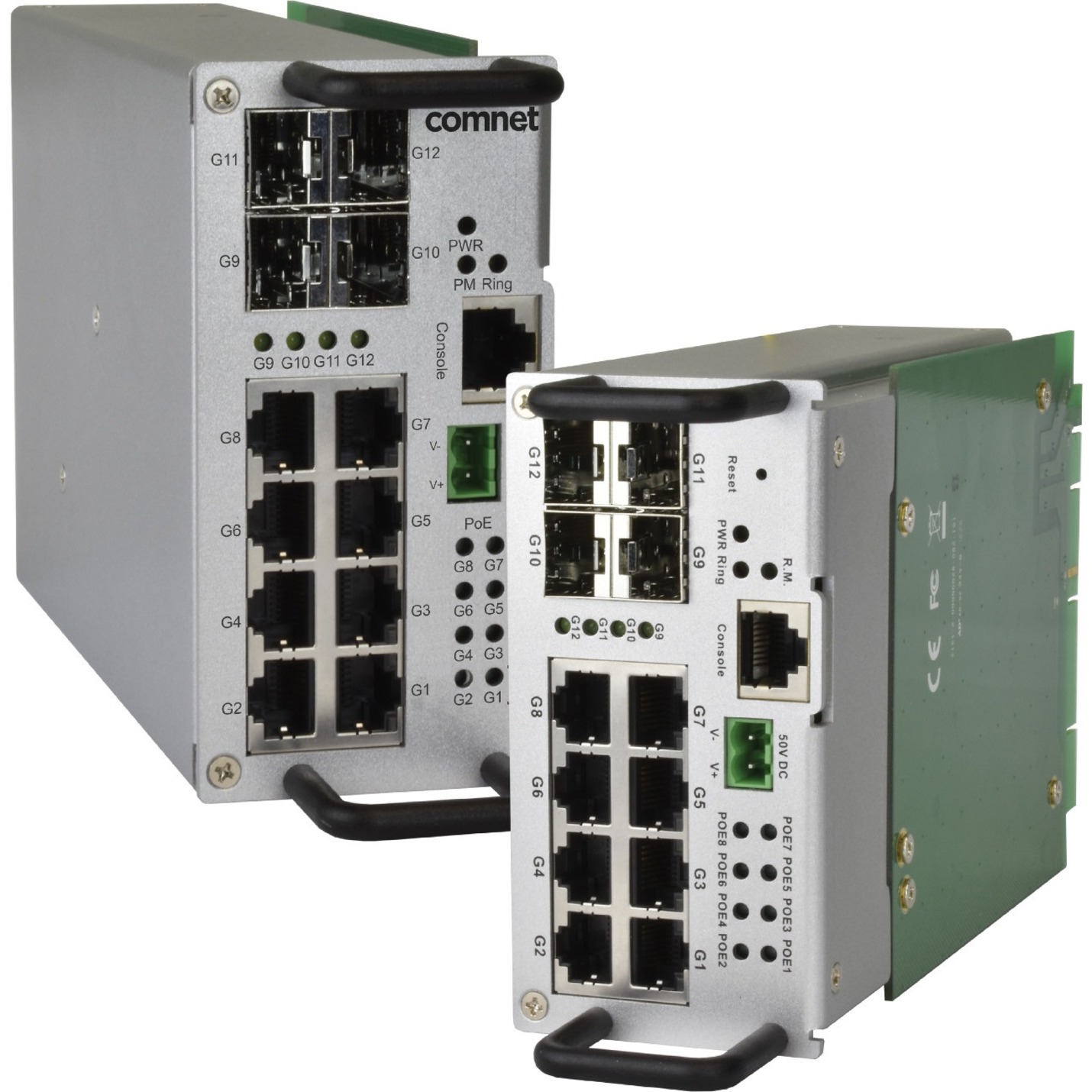 ComNet Layer 2 Managed Ethernet PoE Switch - 8 Ports - Manageable - 2 Layer Supported - Modular - 4 SFP Slots - Twisted Pair, Optical Fiber - DIN Rail Mountable, Wall Mountable - Lifetime Limited Warranty