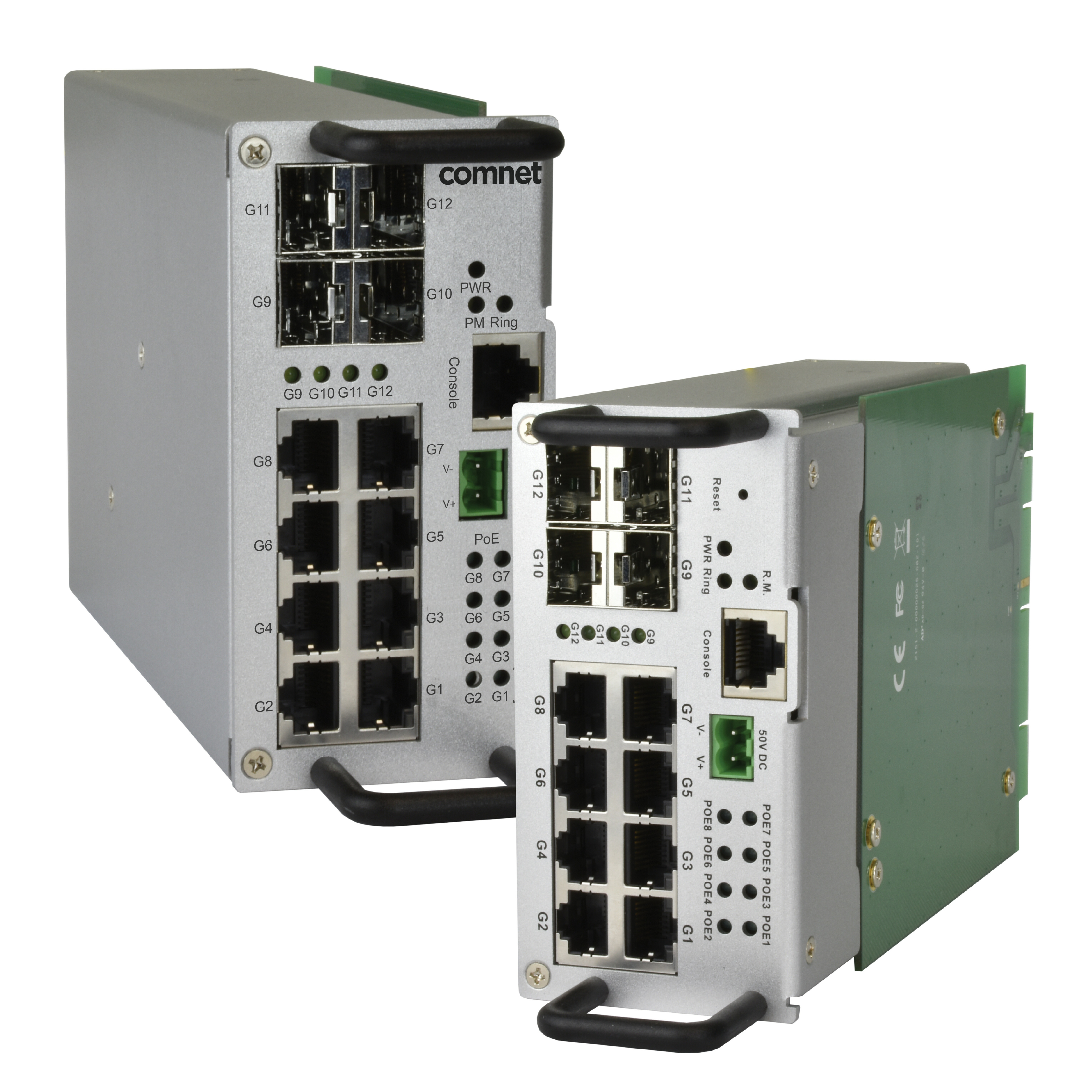 ComNet Layer 2 Managed Ethernet PoE Switch - 8 Ports - Manageable - 2 Layer Supported - Modular - 4 SFP Slots - Twisted Pair, Optical Fiber - DIN Rail Mountable, Wall Mountable - Lifetime Limited Warranty