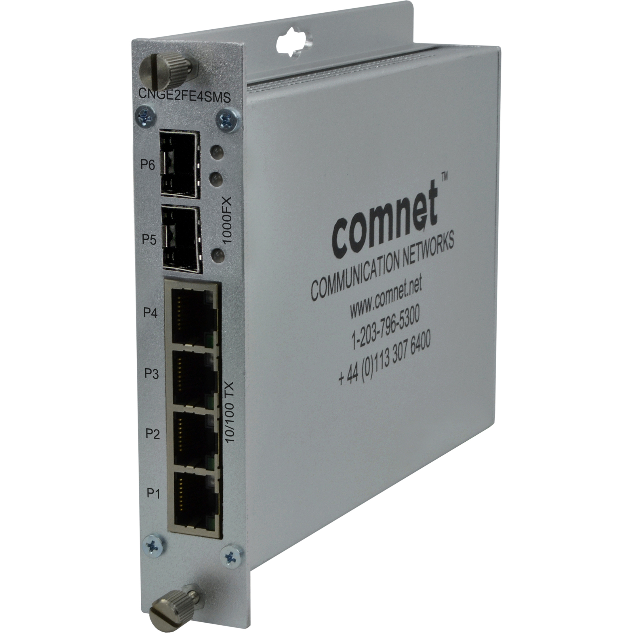 ComNet CNGE2FE4SMS Ethernet Switch - 4 Ports - Manageable - Gigabit Ethernet, Fast Ethernet - 10/100Base-TX, 1000Base-FX - 2 Layer Supported - Modular - 2 SFP Slots - Optical Fiber, Twisted Pair - Lifetime Limited Warranty