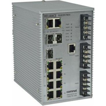 ComNet RLGE3FE7MS4 Ethernet Switch - 10 Ports - Manageable - Gigabit Ethernet, Fast Ethernet - 10/100Base-TX, 100/1000Base-FX, 10/100/1000Base-TX - 2 Layer Supported - Single-mode, Multi-mode - Modular - 12 W Power Consumption - Twisted Pair, Optical Fiber - DIN Rail Mountable, Panel-mountable - Lifetime Limited Warranty
