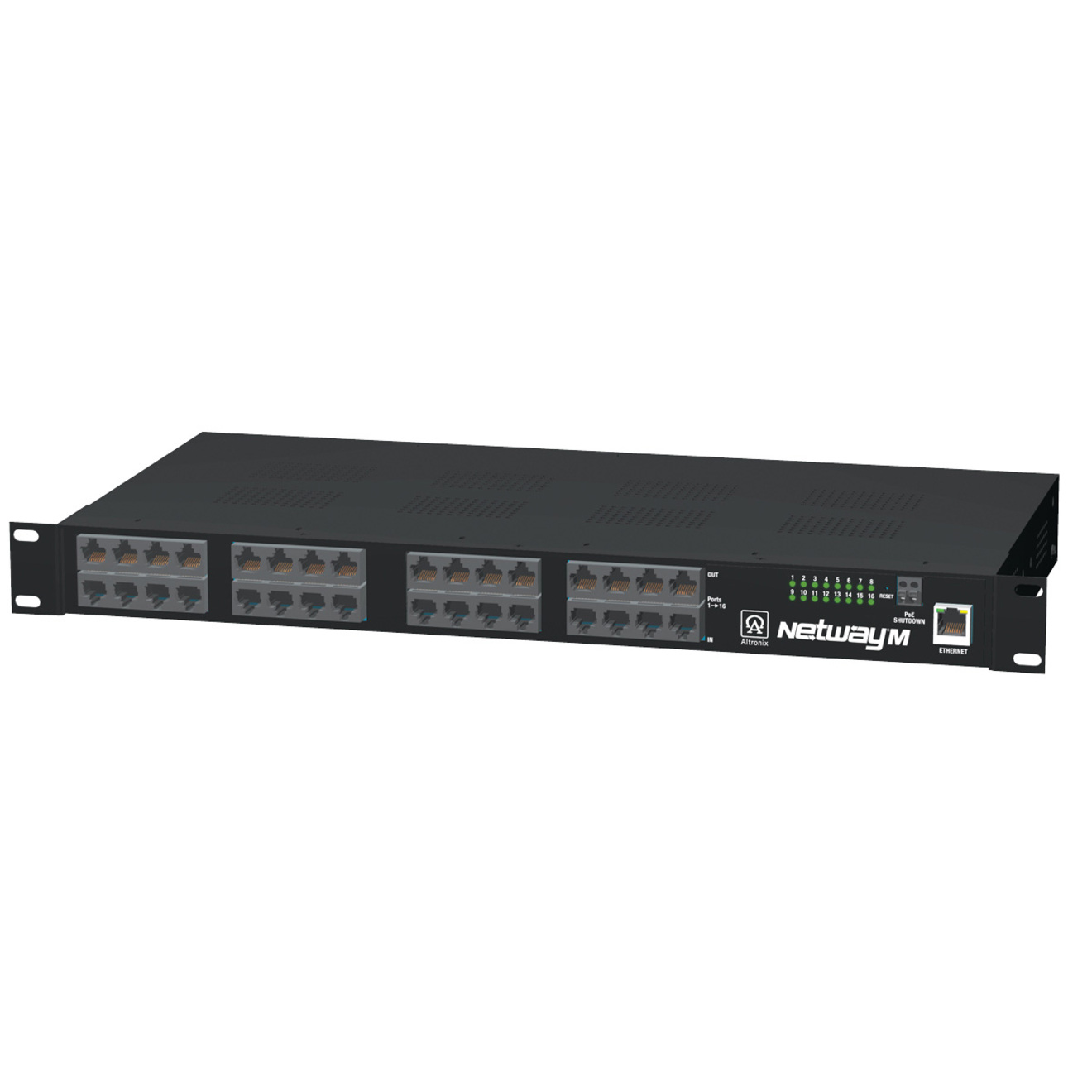 Altronix NetWay NetWay16M Power over Ethernet Injector Hub - 110 V AC Input - 55 V DC Output - 16 x Ethernet Output Port(s) - 300 W