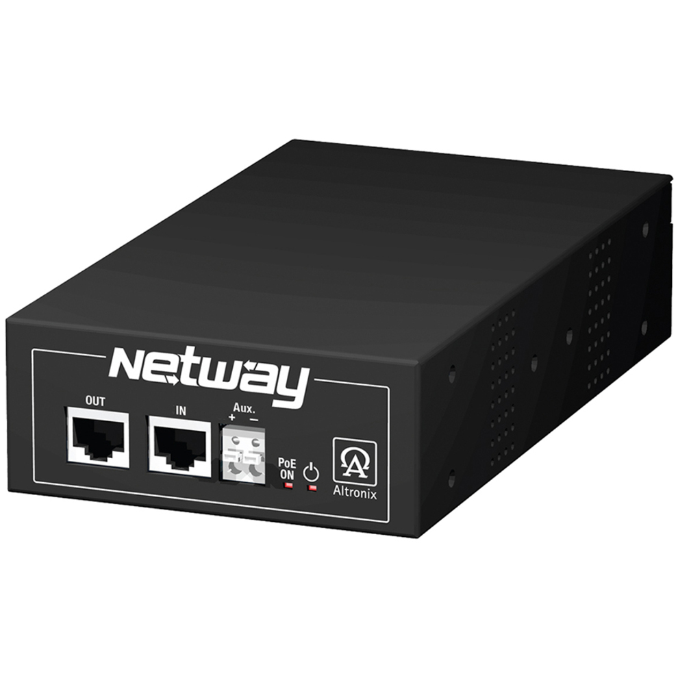 Altronix Single Port Hi-PoE Injector for Standard & Enhanced Power Network Infrastructure - 120 V AC, 230 V AC Input - 56 V DC Output - 1 x 10/100/1000Base-T Input Port(s) - 1 x 10/100/1000Base-T Output Port(s) - 60 W