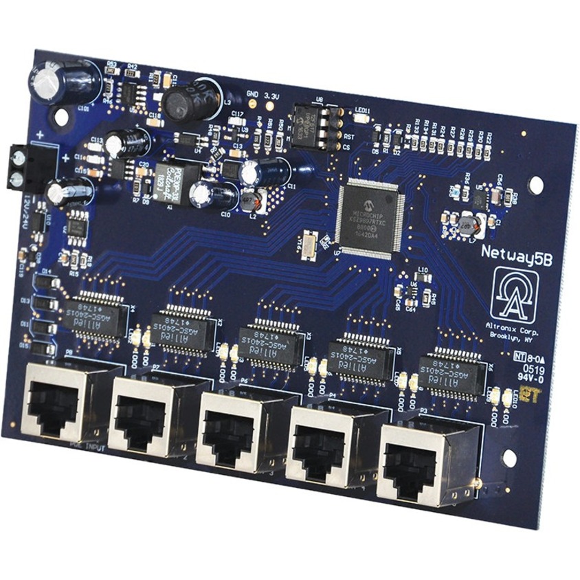 Altronix 5-Port Hardened Switch - 5 Ports - Gigabit Ethernet - 10/100/1000Base-T - 2 Layer Supported - Twisted Pair - PoE Ports - Wall Mountable