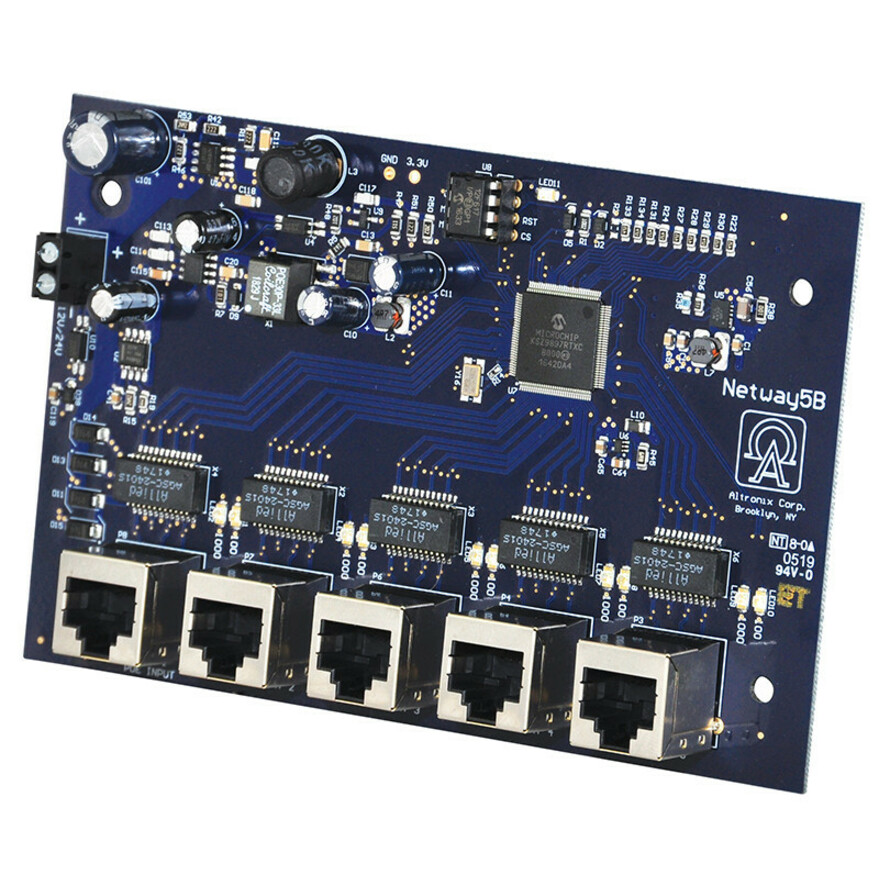 Altronix 5-Port Hardened Switch - 5 Ports - Gigabit Ethernet - 10/100/1000Base-T - 2 Layer Supported - Twisted Pair - PoE Ports - Wall Mountable