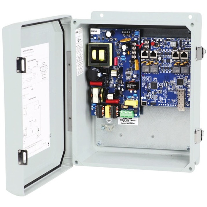 Altronix 4-port Outdoor Hardened 802.3bt 4PPoE Switch - 4 Ports - Gigabit Ethernet - 10/100/1000Base-T, 1000Base-X - 2 Layer Supported - Modular - 1 SFP Slots - 240 W PoE Budget - Optical Fiber, Twisted Pair - PoE Ports - Pole Mount - Lifetime Limited Warranty