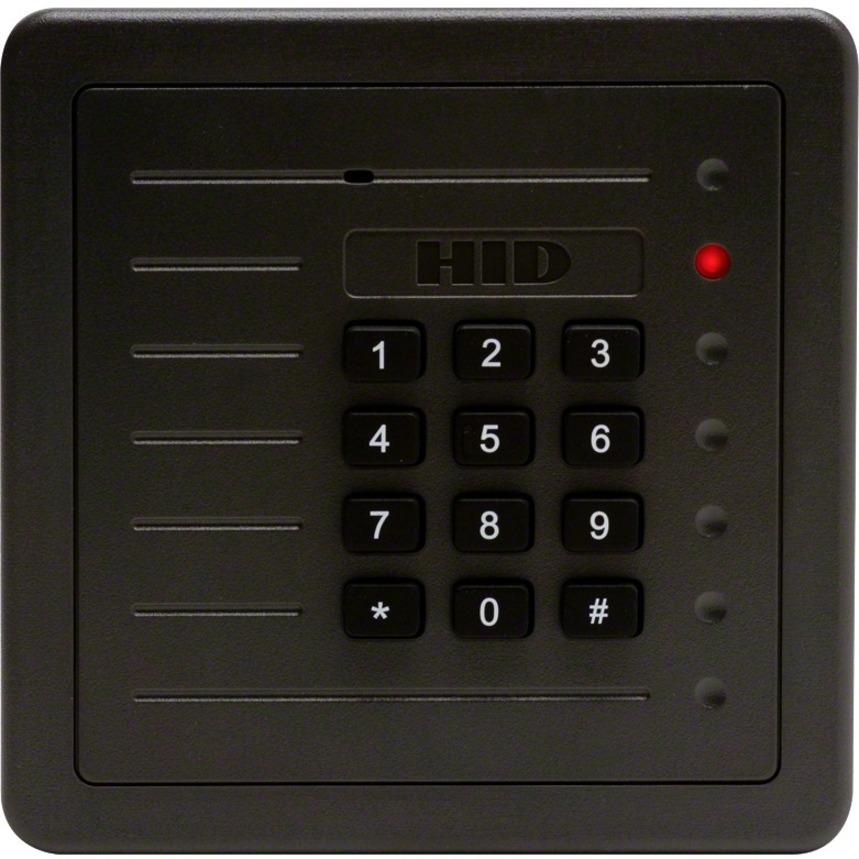 HID ProxPro 5355A Card Reader/Keypad Access Device - Gray Door - Proximity, Key Code - 8" Operating Range - Serial - Wiegand - 28.5 V DC