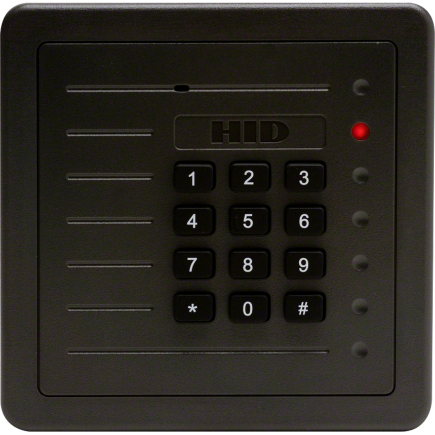 HID ProxPro 5355A Card Reader/Keypad Access Device - Gray Door - Proximity, Key Code - 8" Operating Range - Serial - Wiegand - 28.5 V DC