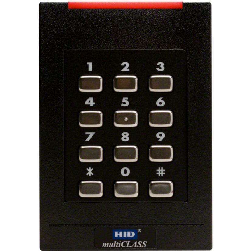 HID multiCLASS SE RPK40 Smart Card Reader - Contactless - Cable - 4.25" Operating Range - Wiegand, Pigtail - Wall Mountable, Box Mount, Surface Mount - Black