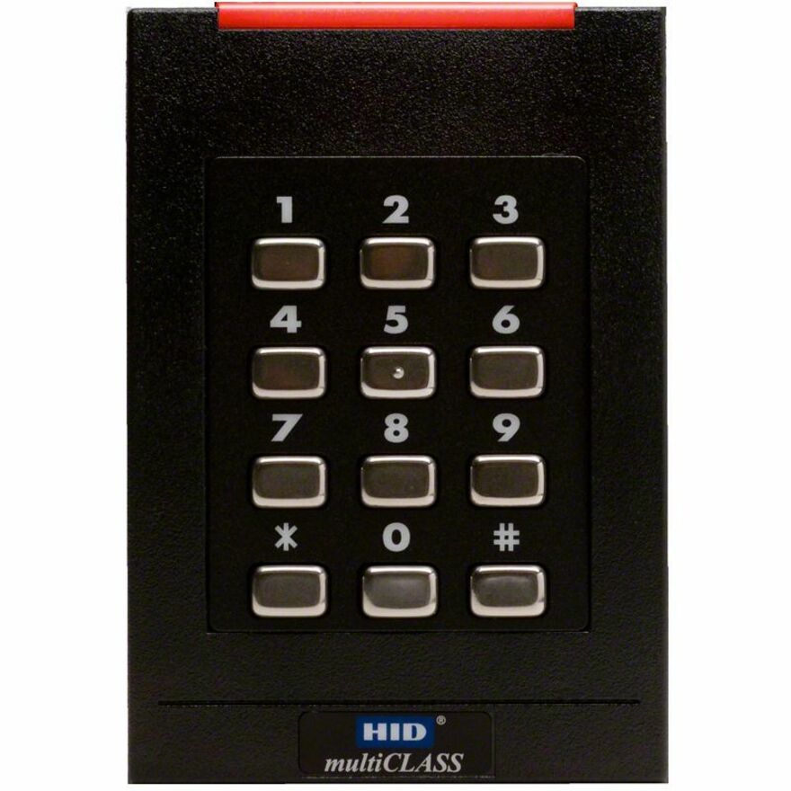 HID multiCLASS RP40 Smart Card Reader - Contactless - Cable - 4.72" Operating Range - Wiegand, Pigtail - Wall Mountable, Box Mount, Surface Mount - Black