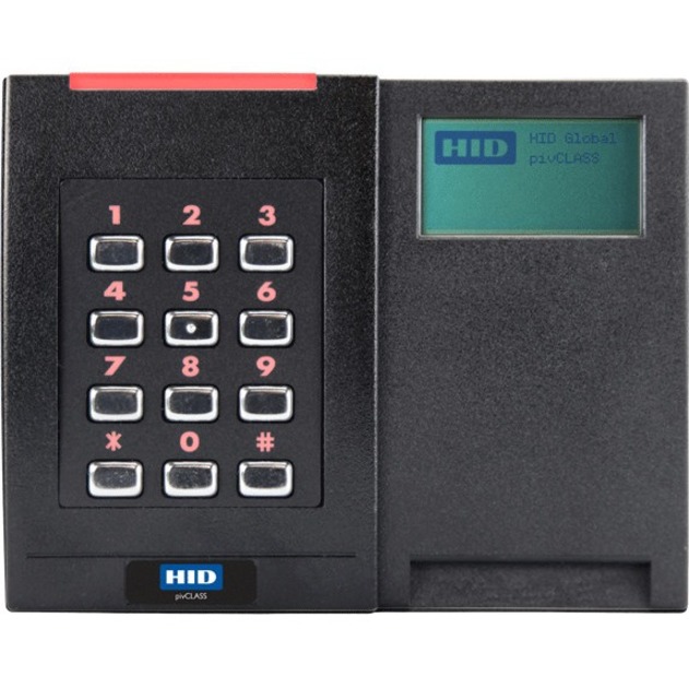 HID Dual Interface pivCLASS Reader with LCD - Contact/Contactless - Cable - 2" Operating Range - Wiegand