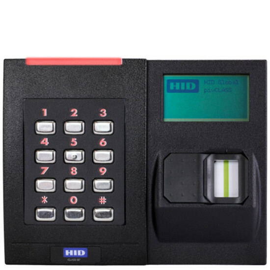 HID Smart Card Reader - Wall Switch Keypad with Biometric - Black Door - Key Code, Magnetic Strip, Fingerprint - Wiegand