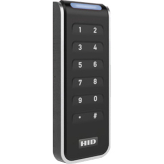 HID Signo 20k Card Reader/Keypad Access Device - Black, Silver Door, Indoor, Outdoor - Key Code, Proximity - 3.94" Operating Range - Bluetooth - Serial - Wiegand - 12 V DC