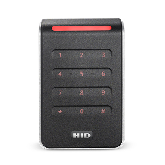 HID Signo 40k Card Reader/Keypad Access Device - Black, Silver Door - Key Code, Proximity - 3.94" Operating Range - Bluetooth - Serial - Wiegand - 12 V DC