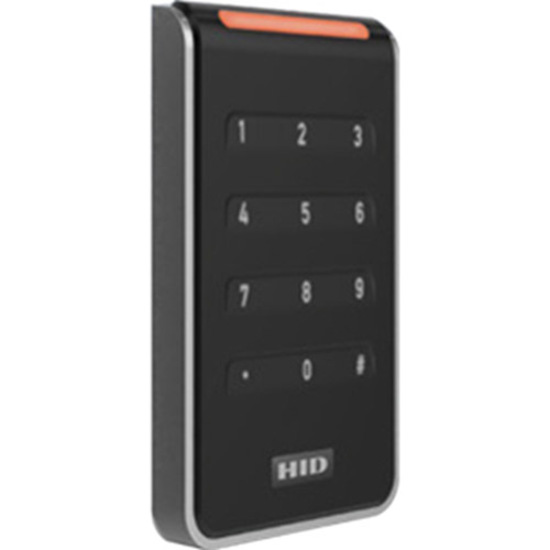 HID Signo 40K Card Reader/Keypad Access Device - Black, Silver Door, Indoor, Outdoor - Proximity, Key Code - 3.94" Operating Range - Bluetooth - Serial - Wiegand - 12 V DC