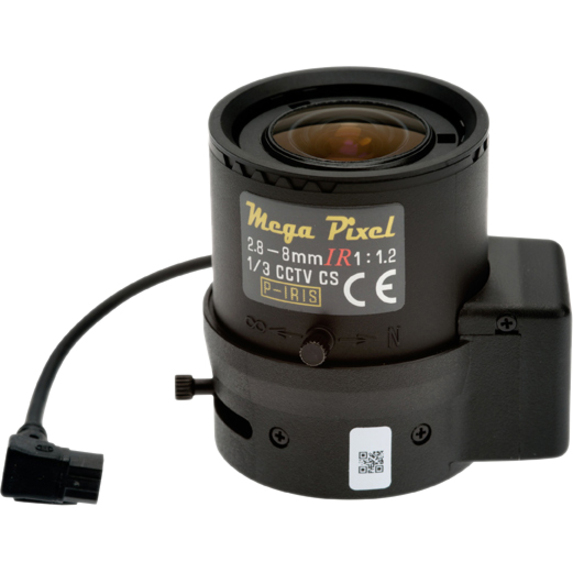 AXIS - 2.80 mm to 8 mmf/1.2 - Varifocal Lens for CS Mount - Designed for Surveillance Camera - 2.8x Optical Zoom - Black, Transparent