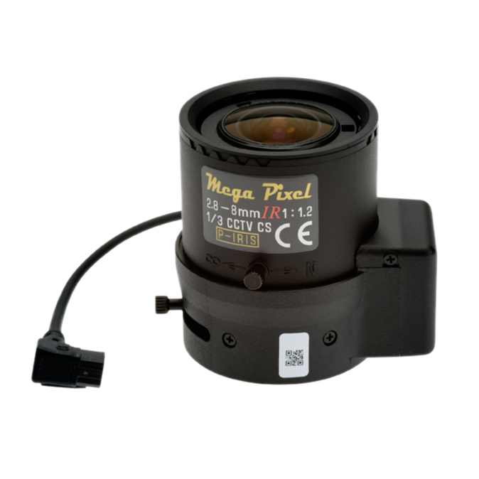 AXIS - 2.80 mm to 8 mmf/1.2 - Varifocal Lens for CS Mount - Designed for Surveillance Camera - 2.8x Optical Zoom - Black, Transparent