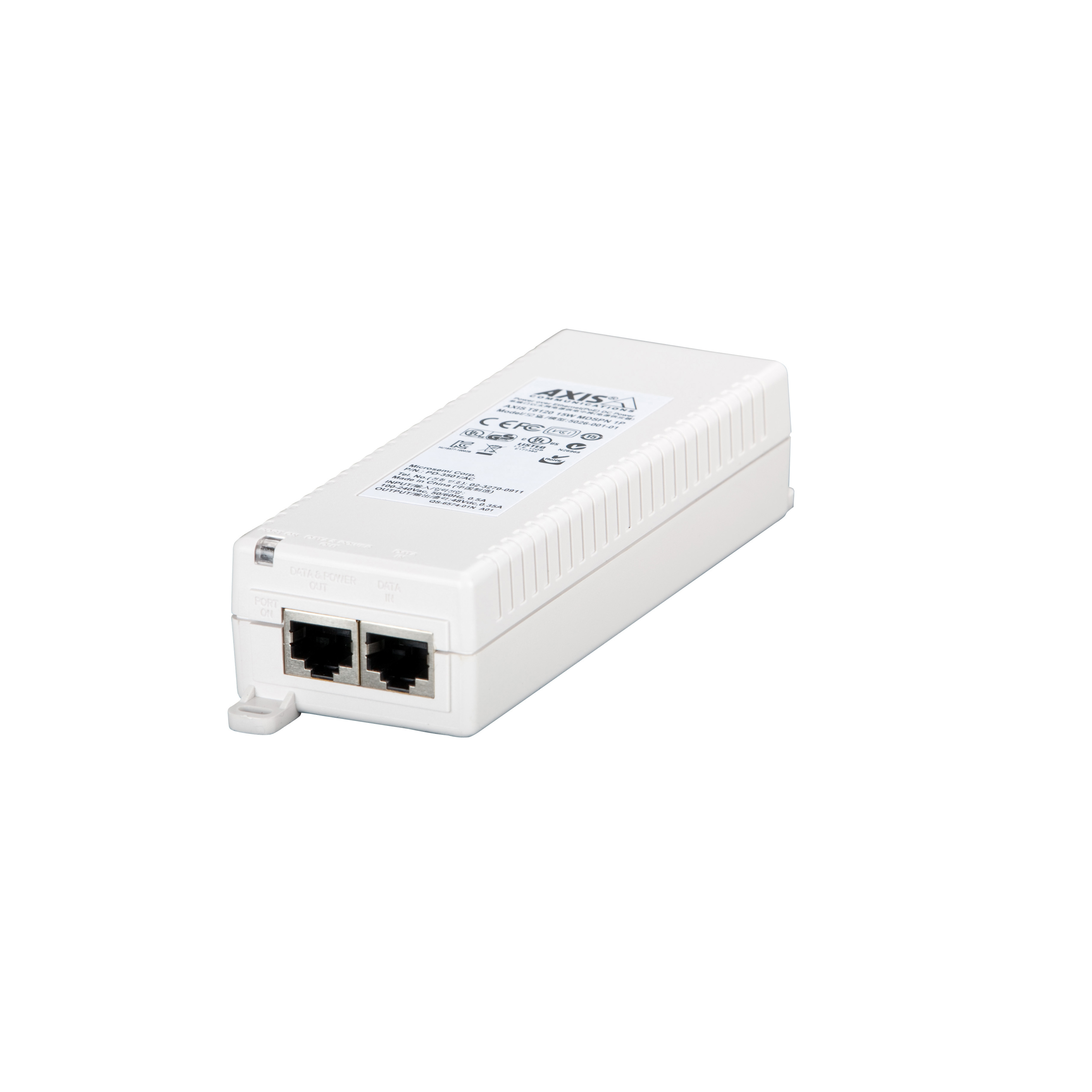 AXIS T8120 Midspan 15 W 1-port - 48 V DC Output - 1 x 10/100/1000Base-T Output Port(s)