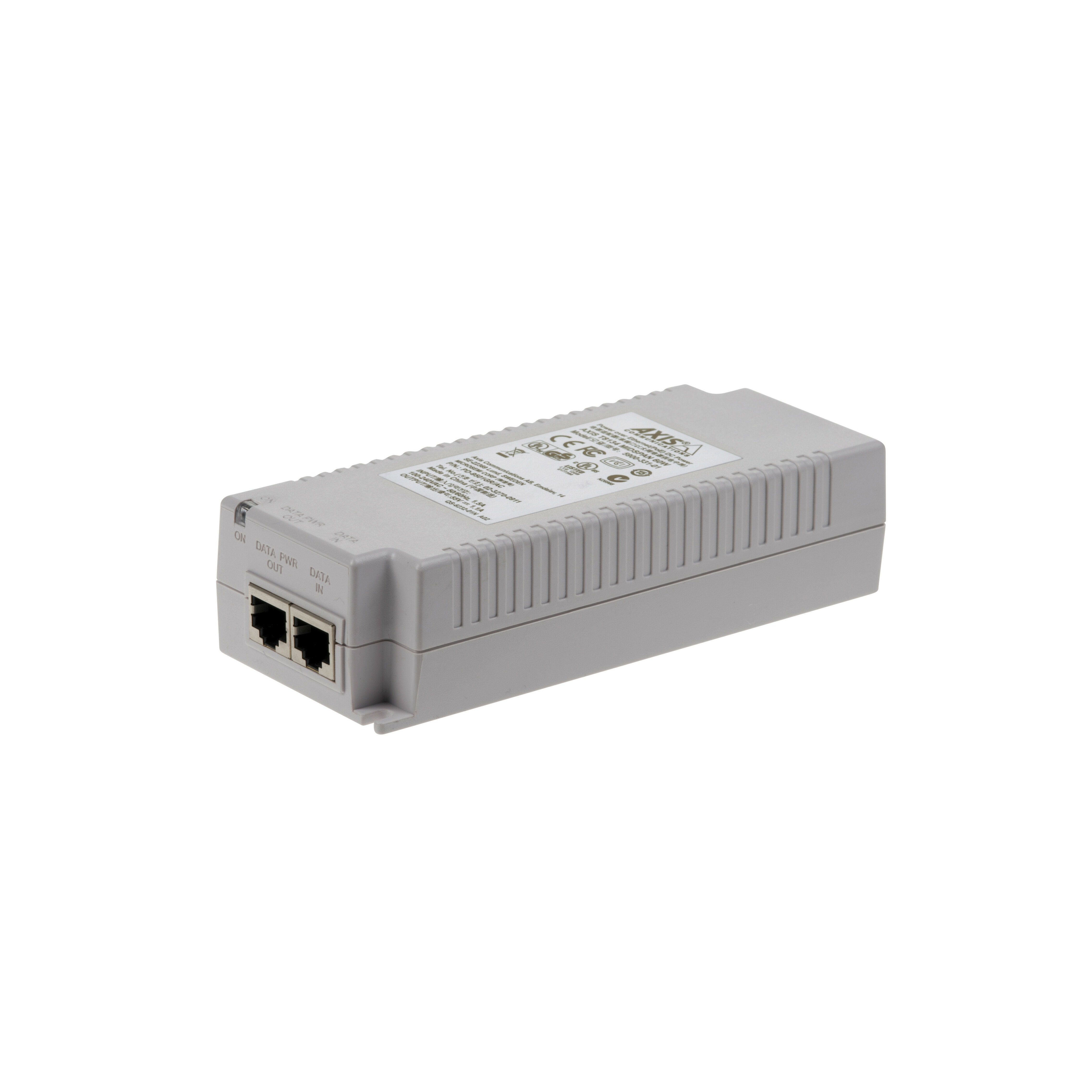 AXIS T8134 60 W Midspan - 120 V AC, 230 V AC Input - 1 x 10/100/1000Base-T Output Port(s) - 60 W - Wall/Shelf/DIN Rail-mountable