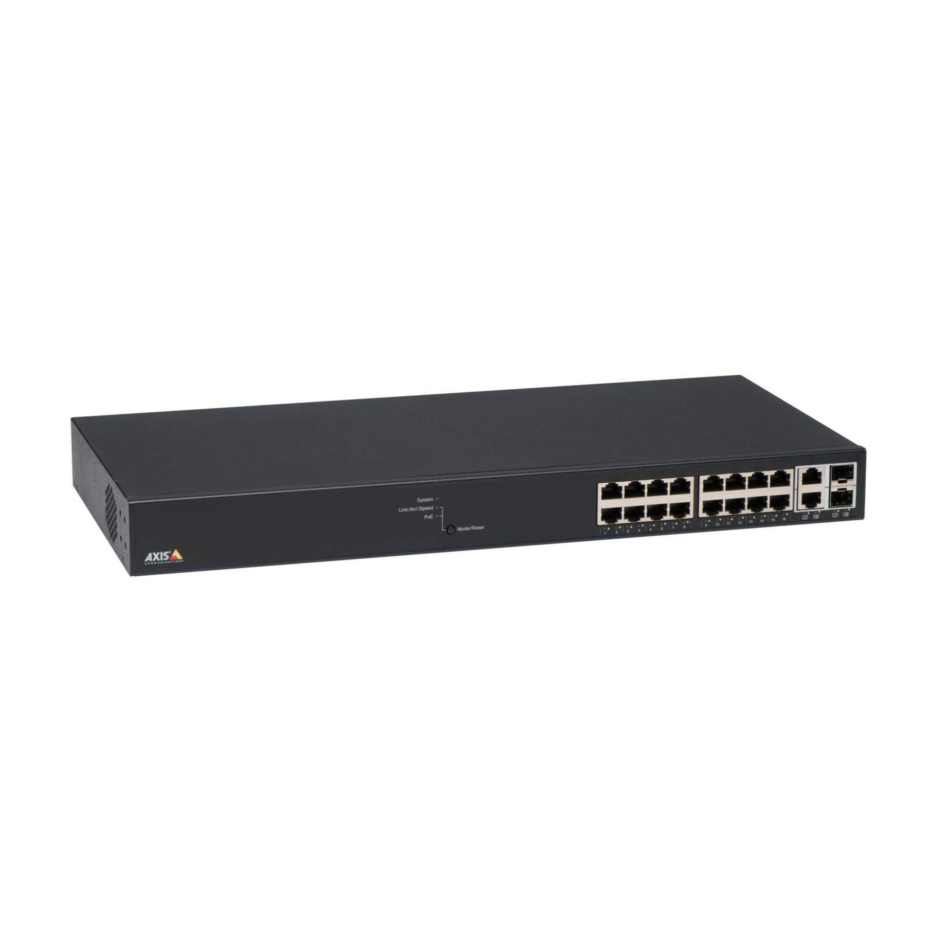 AXIS T8516 PoE+ Network Switch - 18 Ports - Manageable - Gigabit Ethernet - 1000Base-X, 10/100/1000Base-T - 2 Layer Supported - Modular - 2 SFP Slots - Twisted Pair, Optical Fiber - Desktop, Rack-mountable - 3 Year Limited Warranty - TAA Compliant