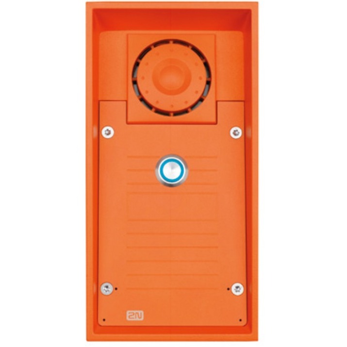 2N IP Safety - 1 Button, 10W Loudspeaker - Cable - Flush Mount for Emergency, Building, Commercial Intercom, CCTV
